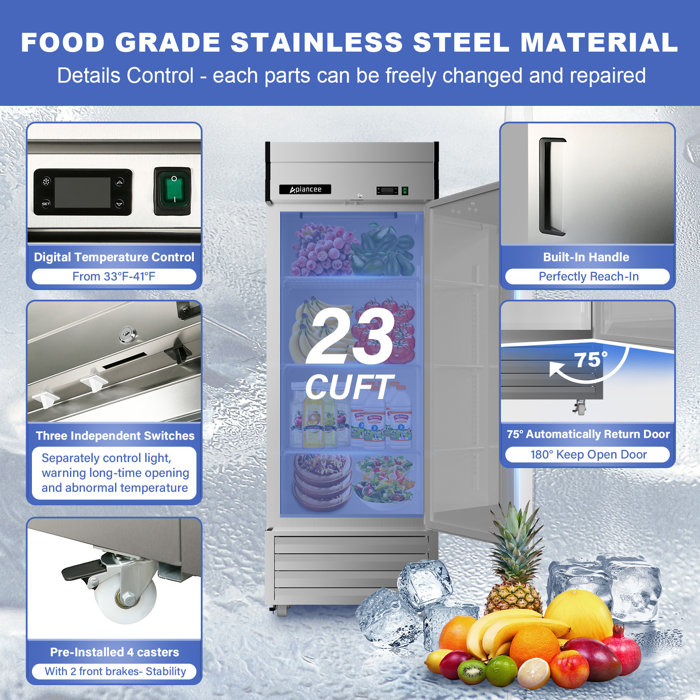 Aplancee 23 Cubic Feet ReachIn Refrigerator 27'' Wayfair